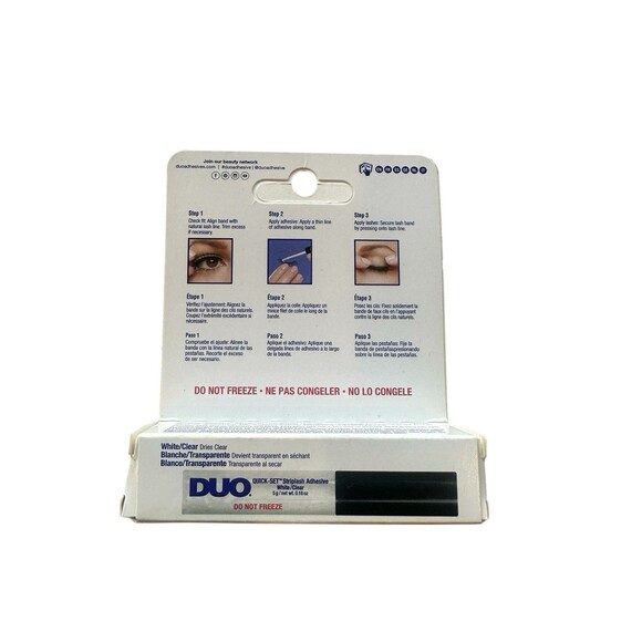 DUO Quick Set Striplash Adhesive Eyelash glue White/Clear 5g New in Box - Picture 3 of 3
